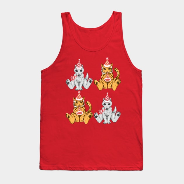 Party Hat Tigers and Wolves Tank Top by SimplyKitt